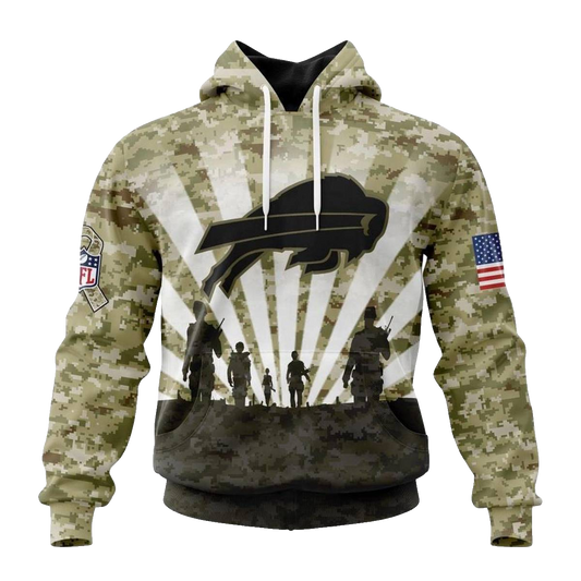 Personalized Buffalo Bills Salute To Service Honor Veterans AOP Hoodie -  Moonbestprint