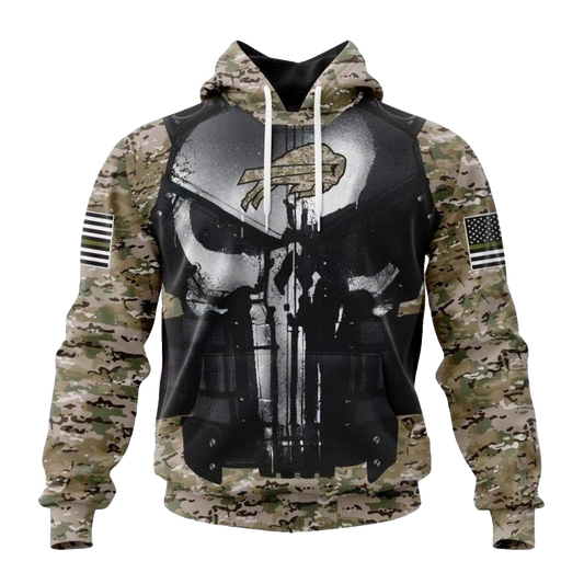 Personalized Buffalo Bills Skull Camo Veteran Kits AOP Hoodie -  Moonbestprint