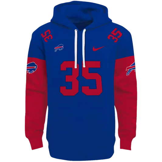Personalized Buffalo Bills Minimal Design Blue AOP Hoodie -  Moonbestprint