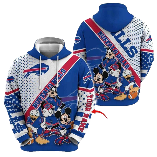 Personalized Buffalo Bills Mickey Mouse Character Cartoon Movie AOP Hoodie -  Moonbestprint