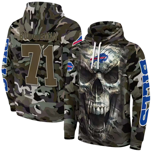 Personalized Buffalo Bills Logo And Camo Skull AOP Hoodie -  Moonbestprint