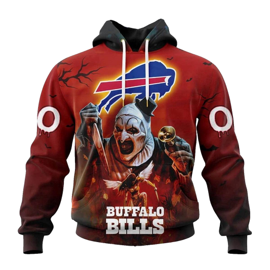 Personalized Buffalo Bills Horror Terrifier Ghoulish Halloween Day AOP Hoodie -  Moonbestprint