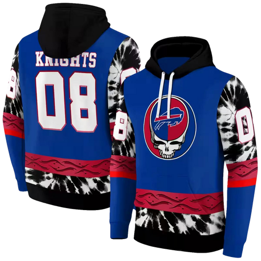 Personalized Buffalo Bills Grateful Vibes Blue AOP Hoodie -  Moonbestprint