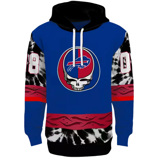 Personalized Buffalo Bills Grateful Vibes Blue AOP Hoodie -  Moonbestprint
