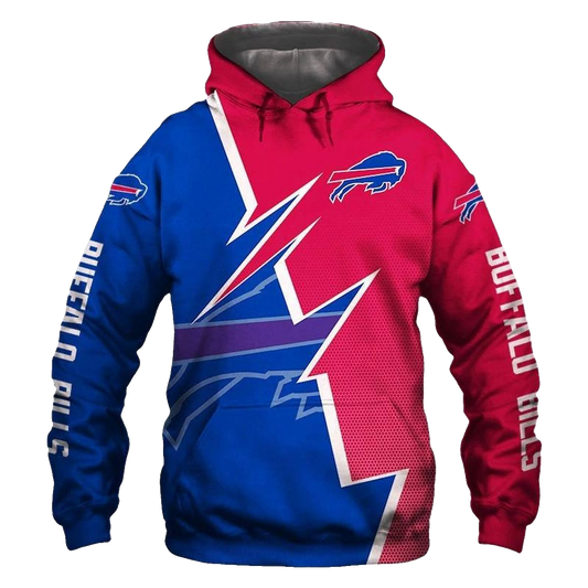 Buffalo Bills Zigzag Graphic Gift For Fans AOP Hoodie -  Moonbestprint