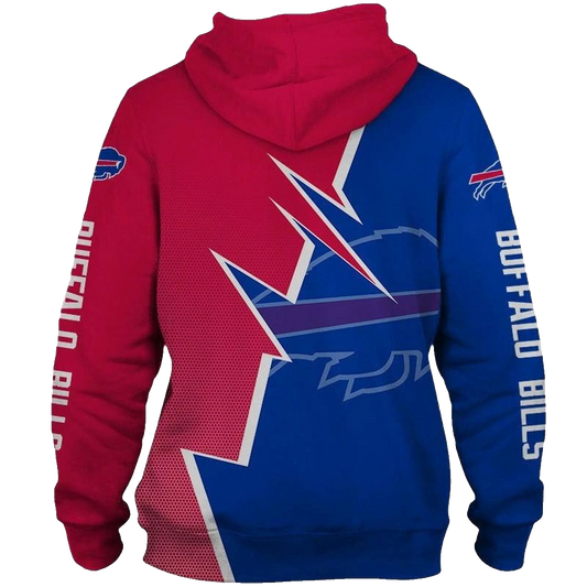 Buffalo Bills Zigzag Graphic Gift For Fans AOP Hoodie -  Moonbestprint