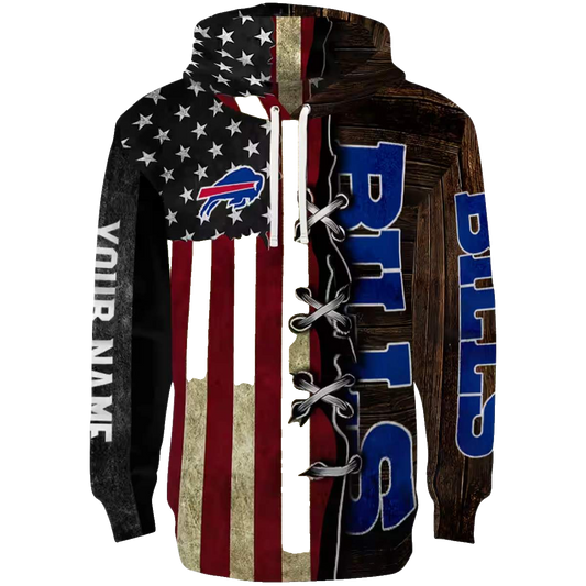 Personalized Buffalo Bills American Pride AOP Hoodie -  Moonbestprint