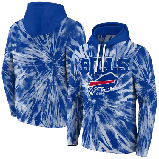 Buffalo Bills Tie Dye Blue Pattern AOP Hoodie -  Moonbestprint