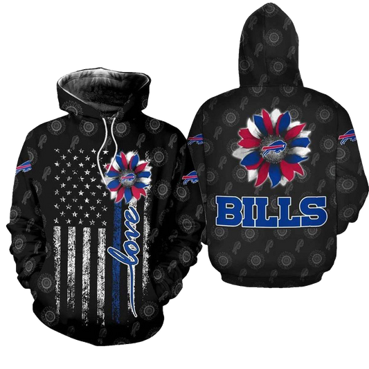 Buffalo Bills Sunflower Flag AOP Hoodie -  Moonbestprint