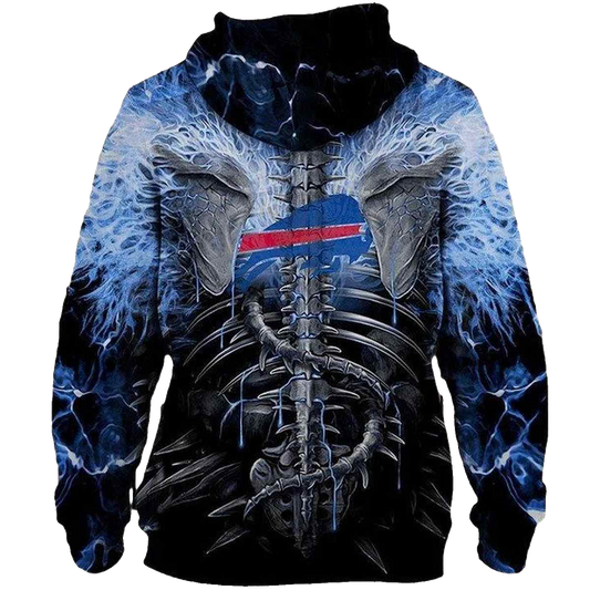 Buffalo Bills Skull Stone Fighting AOP Hoodie -  Moonbestprint