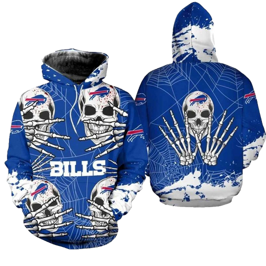 Buffalo Bills Skull For Halloween Graphic AOP Hoodie -  Moonbestprint