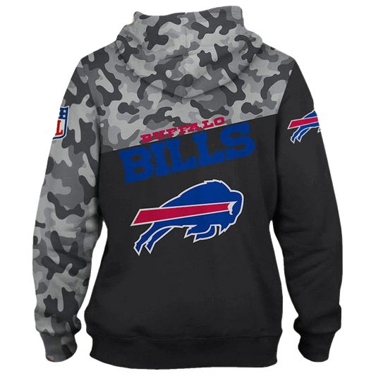 Buffalo Bills Military And Black AOP Hoodie -  Moonbestprint