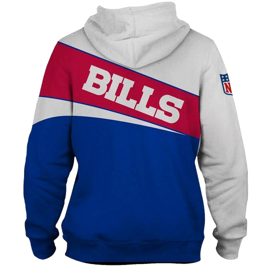 Buffalo Bills Logo Red White And Blue AOP Hoodie -  Moonbestprint