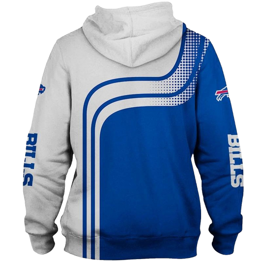 Buffalo Bills Logo One Way White And Blue AOP Hoodie -  Moonbestprint