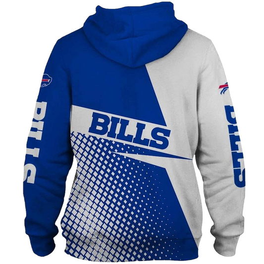 Buffalo Bills Logo Halftone White And Blue AOP Hoodie -  Moonbestprint