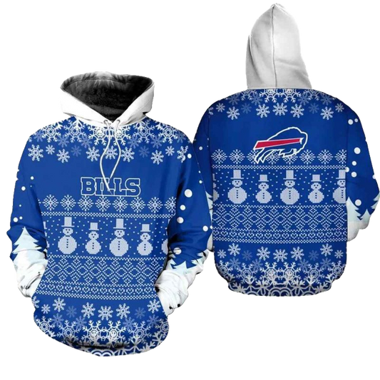 Buffalo Bills Logo And Christmas Pine Football AOP Hoodie -  Moonbestprint