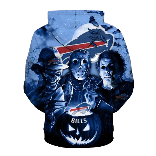 Buffalo Bills Horror Night Halloween AOP Hoodie -  Moonbestprint