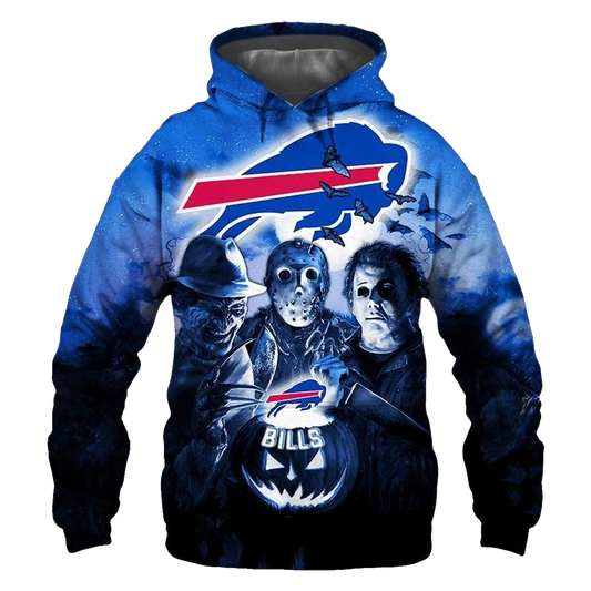 Buffalo Bills Halloween Horror Night Gift For Fans AOP Hoodie -  Moonbestprint