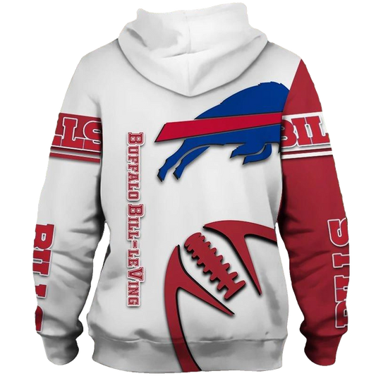 Buffalo Bills Graphic Balls White AOP Hoodie -  Moonbestprint