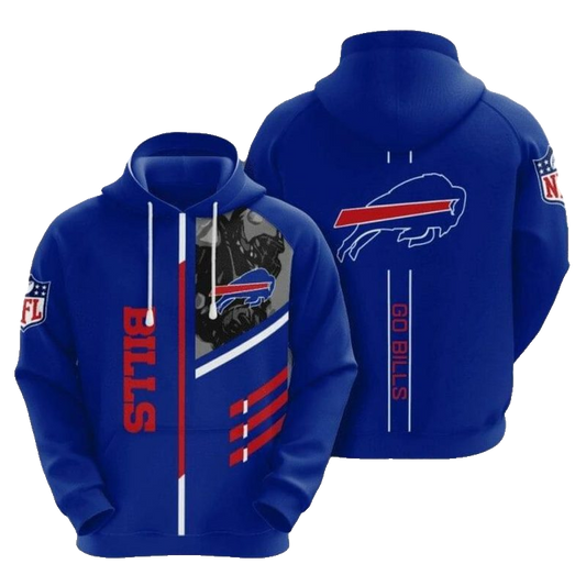 Buffalo Bills Go Bills Blue AOP Hoodie -  Moonbestprint