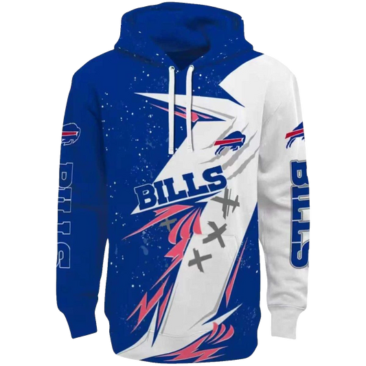 Buffalo Bills Dynamic Slash Blue White AOP Hoodie -  Moonbestprint