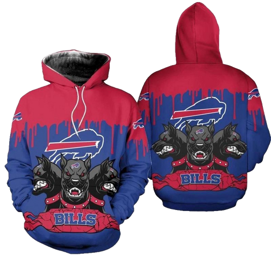 Buffalo Bills Demon Dog Graphic Gift For Fans AOP Hoodie -  Moonbestprint