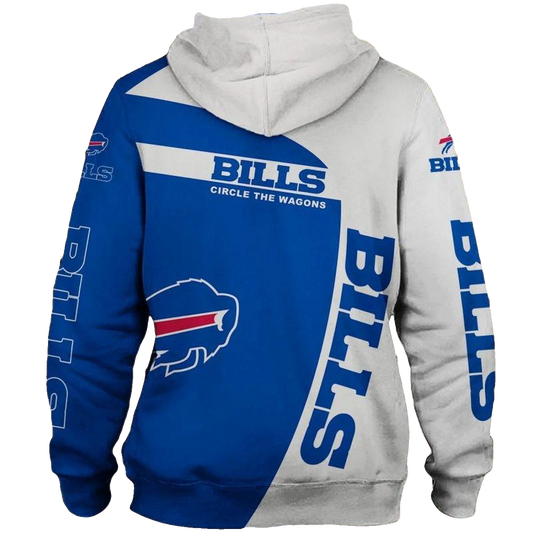 Buffalo Bills Circle The Wagons Blue And White AOP Hoodie -  Moonbestprint