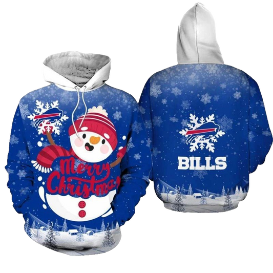Buffalo Bills Christmas Snowman AOP Hoodie -  Moonbestprint