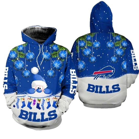 Buffalo Bills Christmas Santa Football AOP Hoodie -  Moonbestprint