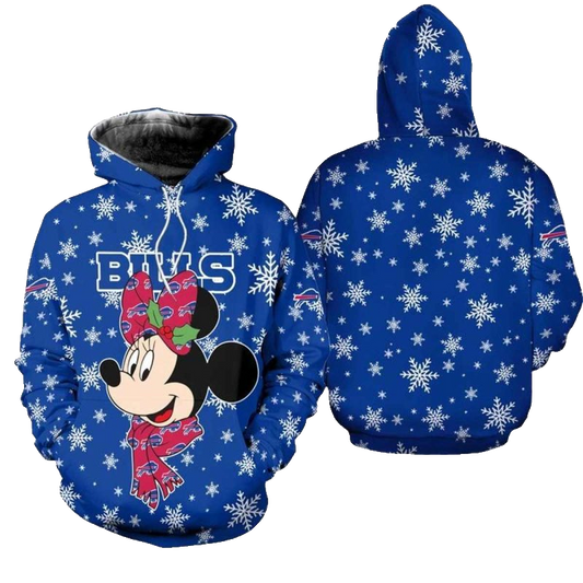 Buffalo Bills Christmas Minnie Mouse Football AOP Hoodie -  Moonbestprint
