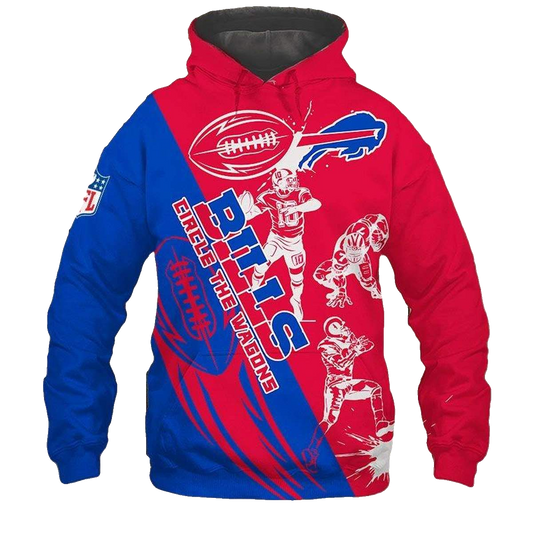 Buffalo Bills Cartoon Player Cute AOP Hoodie -  Moonbestprint