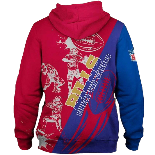 Buffalo Bills Cartoon Player Cute AOP Hoodie -  Moonbestprint