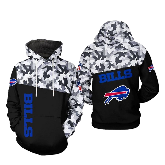 Buffalo Bills Camo Veteran Team AOP Hoodie -  Moonbestprint