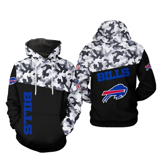 Buffalo Bills Camo Veteran Team AOP Hoodie -  Moonbestprint