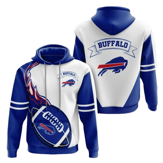 Buffalo Bills Blue Fire AOP Hoodie -  Moonbestprint