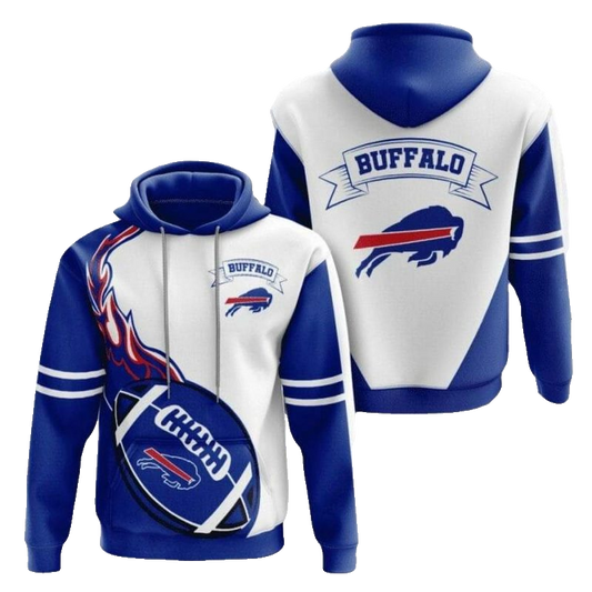 Buffalo Bills Blue Fire AOP Hoodie -  Moonbestprint