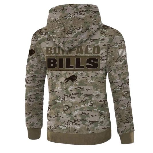 Buffalo Bills Army Graphic Pattern AOP Hoodie -  Moonbestprint