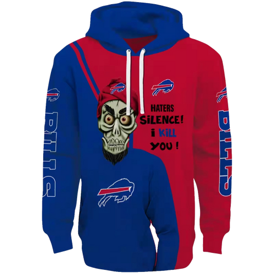 Buffalo Bills Achmed Skull Blue AOP Hoodie -  Moonbestprint