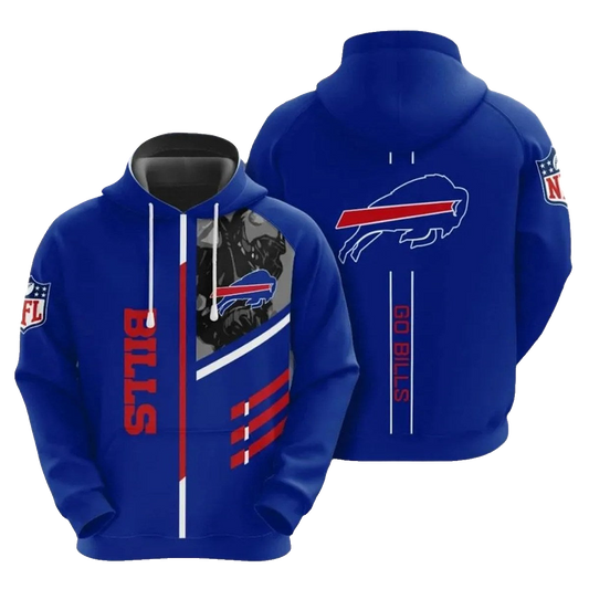 Buffalo Bills 3 Lines Graphic Gift For Fans AOP Hoodie -  Moonbestprint