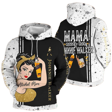 Alcohol Mom, Mama Needs Her Johnnie Walker, Mother's Day Gift All Over Print Hoodie, Zip Hoodie 17 Moonbestprint