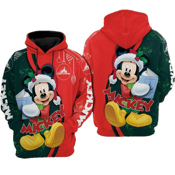 Mickey Mouse Marry Christmas Walt Disney Over Print 3d Hoodie Zip Hoodie Moonbestprint