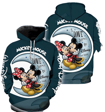 Mickey And Minnie Love You To Disney And Back 3d All Over Print Hoodie, Zip-up Hoodie Moonbestprint