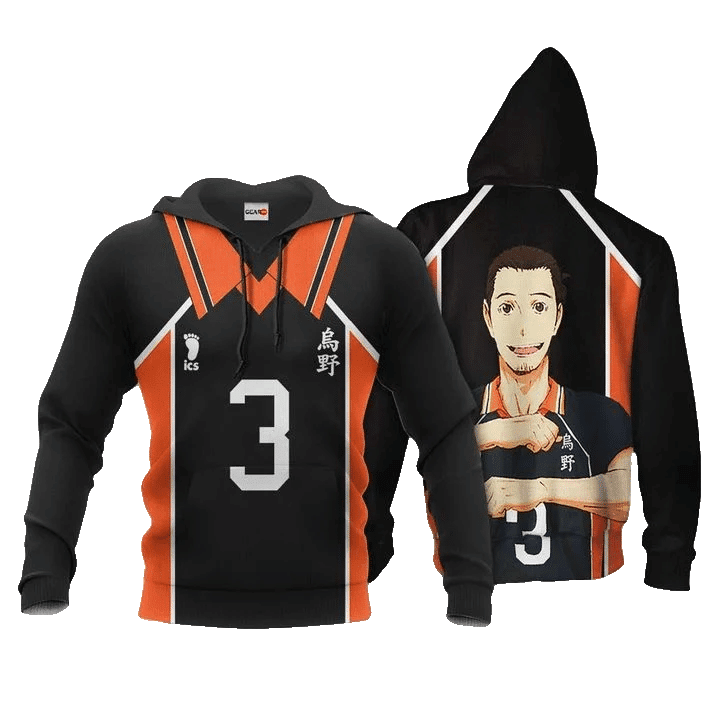 Asahi Azumane Karasuno Anime Manga Haikyuu Number 3 For Men And Women 3d Hoodie Zip Hoodie Moonbestprint