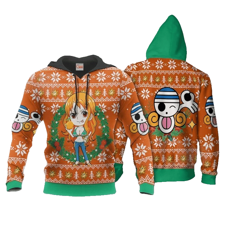 Nami Ugly Christmas One Piece Anime Manga For Men And Women 3d Hoodie Zip Hoodie Moonbestprint