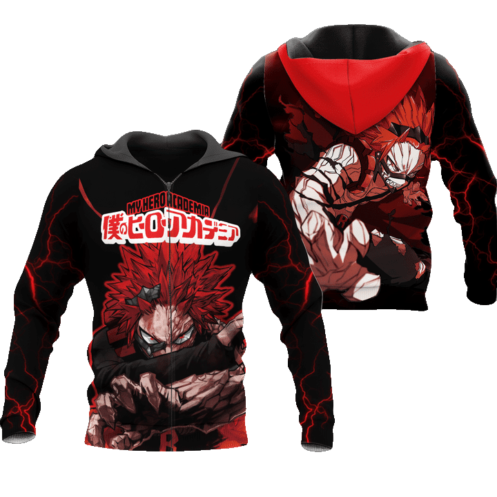Eijiro Kirishima My Hero Academia Anime Manga For Men And Women 3d Hoodie Zip Hoodie Moonbestprint
