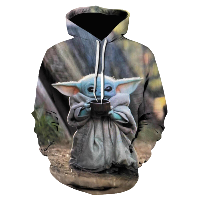 New Movie Groot Funny Cartoon Hoodies Men Kawaii Baby Yoda Mandalorian Star Wars Moonbestprint