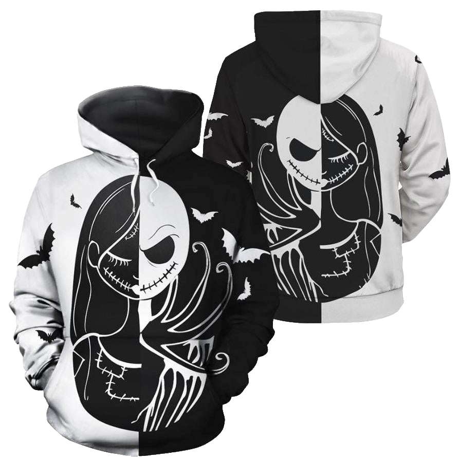 Jack Skellington And Sally Hoodie And Zip Hoodie, Gift For Fan 3d All Over Print Shirt Hoodie Moonbestprint