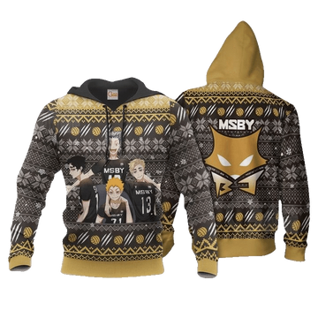 Msby Black Jackals Ugly Christmas Haikyuu Anime Manga For Men And Women 3d Hoodie Zip Hoodie Moonbestprint