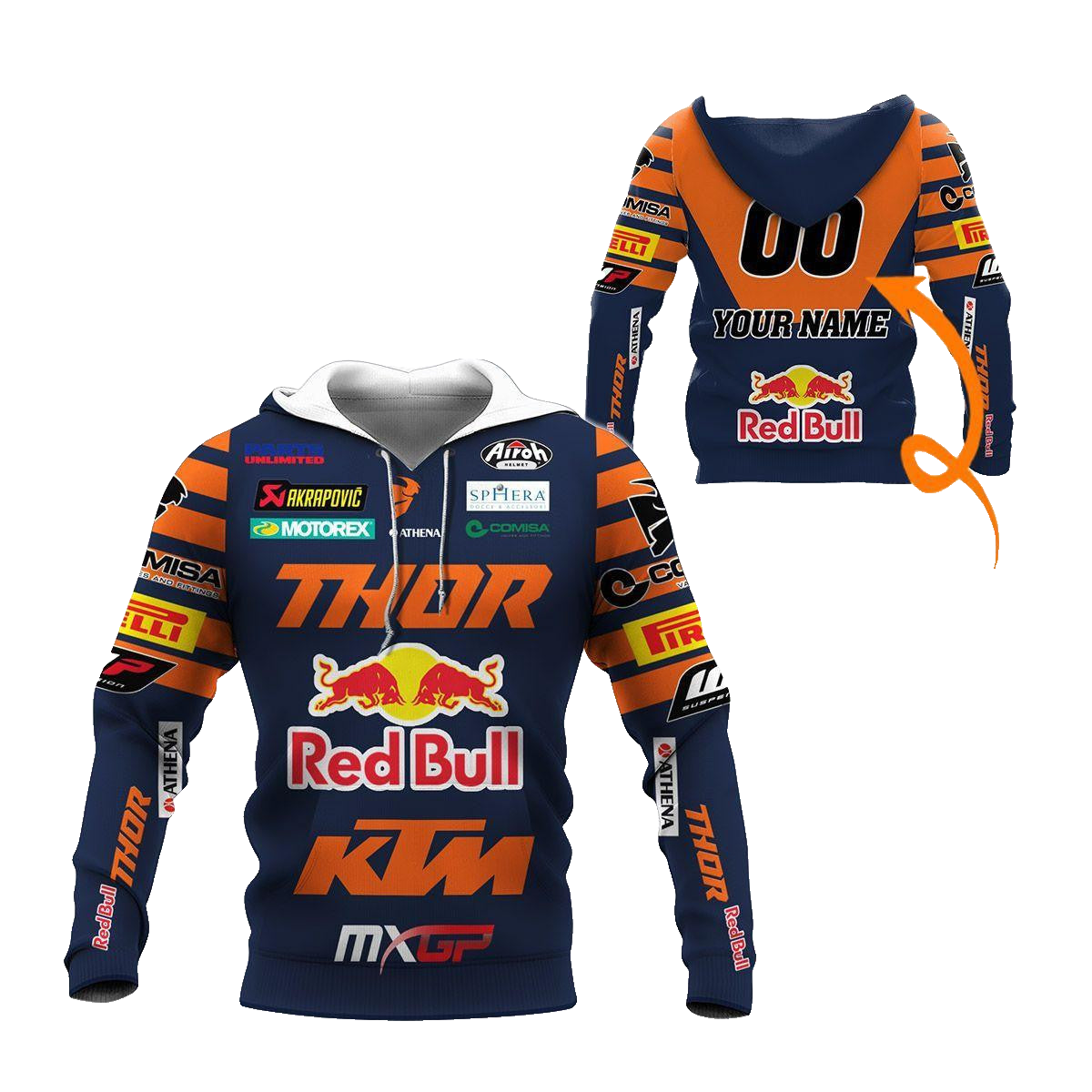Custom Name &amp; Number Red Bull Ktm Factory Racing F1 8k70 Fan Gift 3d Zip Hoodie Hoodie Ii0 Moonbestprint