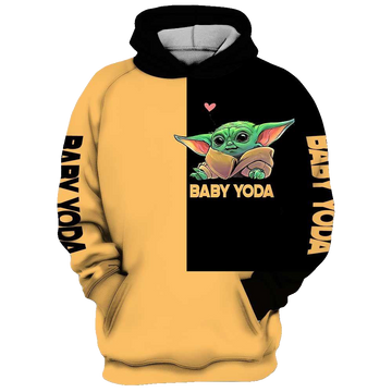 Cute Baby Yoda Star Wars I'm Not Short Im Baby Yoda Size Aop Hoodie Moonbestprint